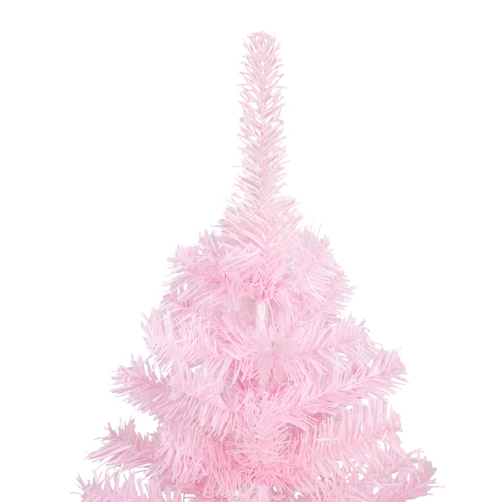 Vidaxl Kunstkerstboom mit Beleuchtung und Weihnachtskugeln 240 cm PVC Pink