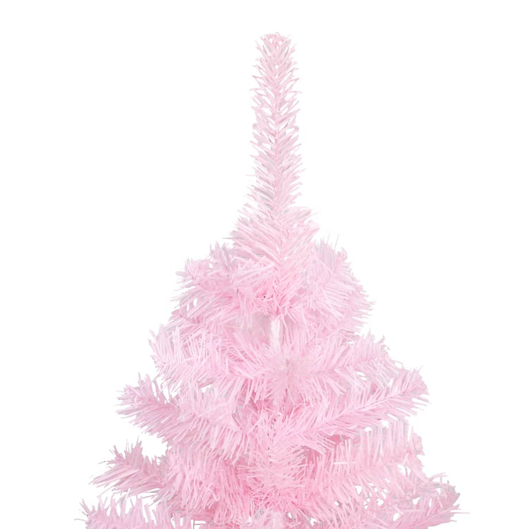Vidaxl Kunstkerstboom mit Beleuchtung und Weihnachtskugeln 240 cm PVC Pink