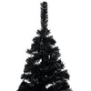 Vidaxl Kunstkerstboom mit Beleuchtung und Weihnachtskugeln 150 cm PVC Schwarz