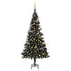 Vidaxl Kunstkerstboom mit Beleuchtung und Weihnachtskugeln 240 cm PVC Schwarz