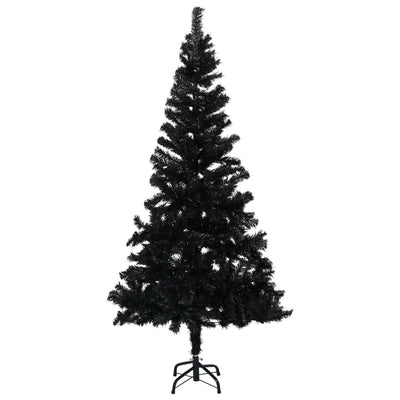 Vidaxl Kunstkerstboom mit Beleuchtung und Weihnachtskugeln 240 cm PVC Schwarz