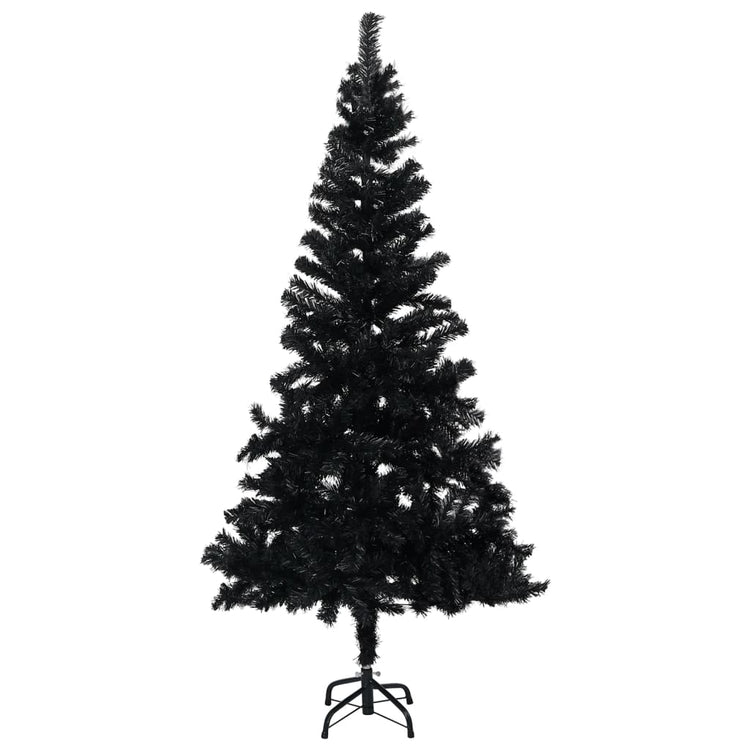 Vidaxl Kunstkerstboom mit Beleuchtung und Weihnachtskugeln 240 cm PVC Schwarz