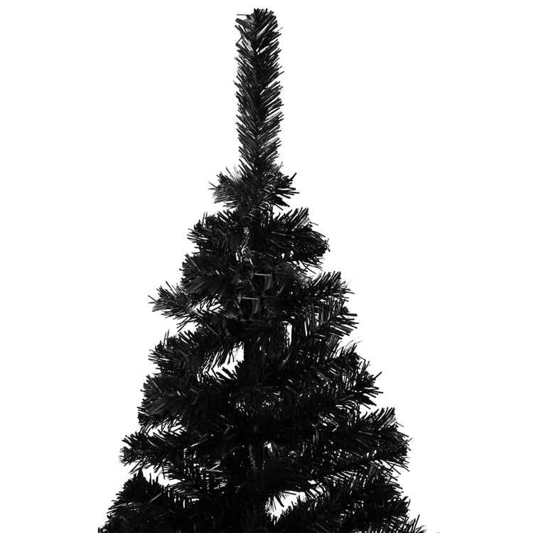 Vidaxl Kunstkerstboom mit Beleuchtung und Weihnachtskugeln 240 cm PVC Schwarz