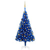 Vidaxl Kunstkerstboom mit Beleuchtung und Weihnachtskugeln 150 cm PVC Blau