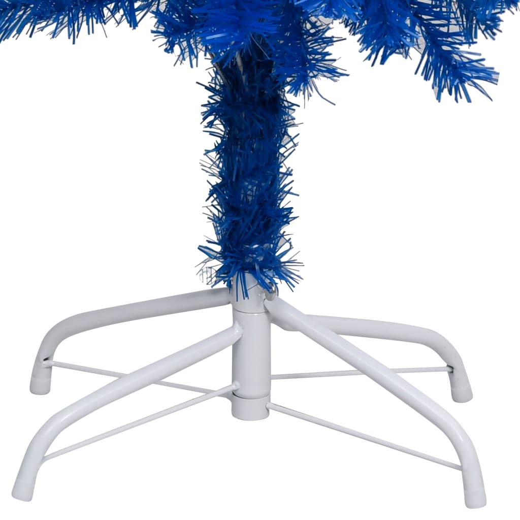 Vidaxl Kunstkerstboom mit Beleuchtung und Weihnachtskugeln 210 cm PVC Blau