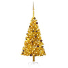 Vidaxl Kunstkerstboom mit Beleuchtung und Weihnachtskugeln 120 cm Haustier Gold