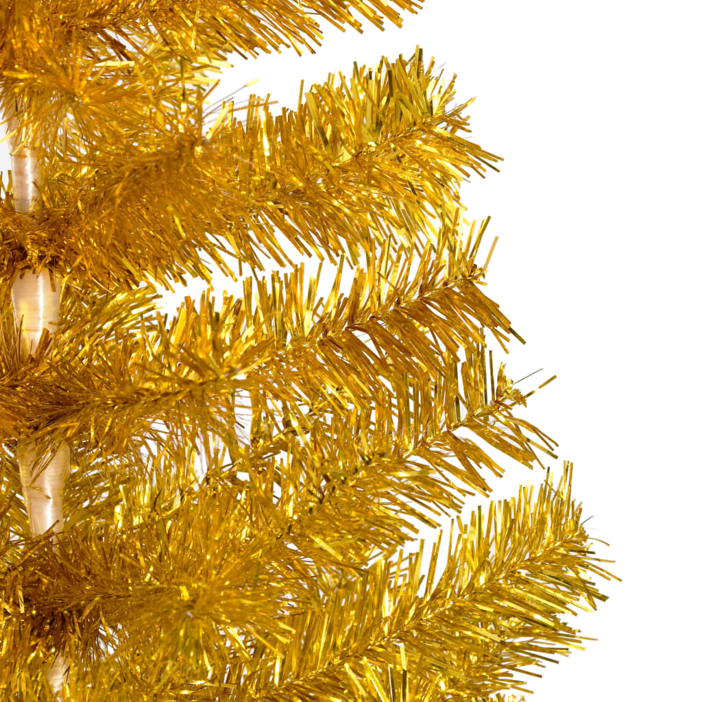 Vidaxl Kunstkerstboom mit Beleuchtung und Weihnachtskugeln 150 cm Haustier Gold