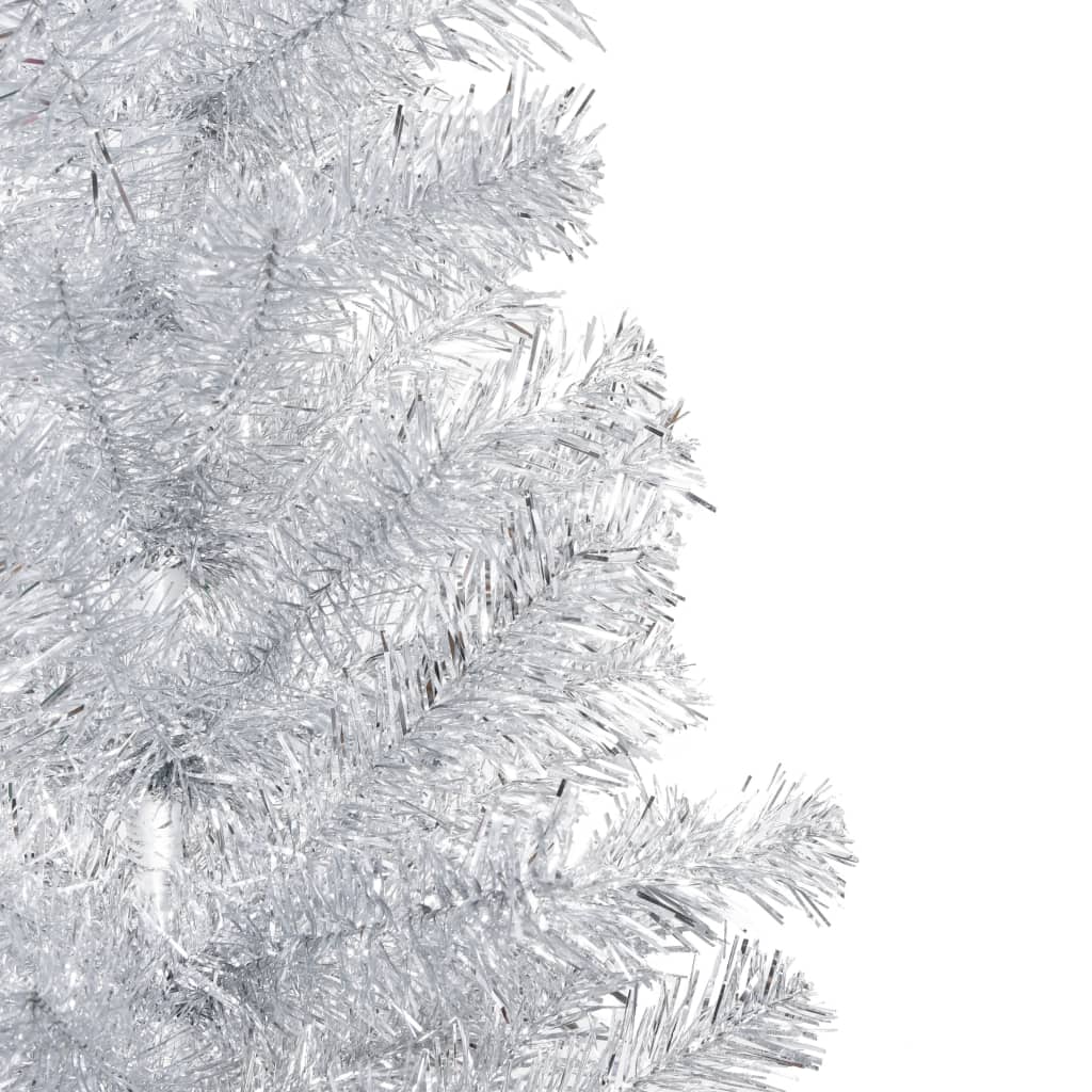 Vidaxl Kunstkerstboom mit Beleuchtung und Weihnachtskugeln 210 cm Haustier Silber