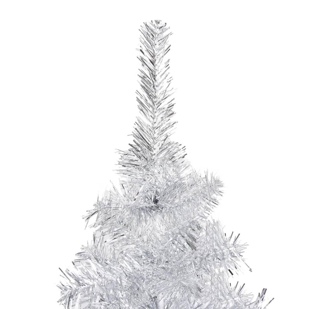 Vidaxl Kunstkerstboom mit Beleuchtung und Weihnachtskugeln 210 cm Haustier Silber