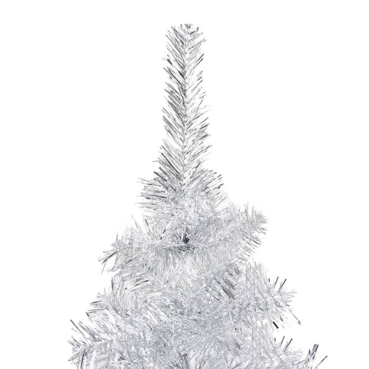Vidaxl Kunstkerstboom mit Beleuchtung und Weihnachtskugeln 210 cm Haustier Silber