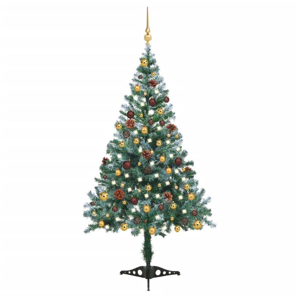 Vidaxl Kunstkerstboom mit Lichtkugeln Schneekiefer 150 cm