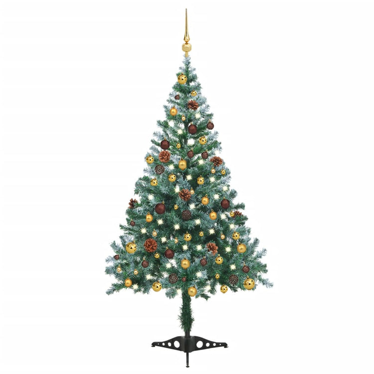 Vidaxl Kunstkerstboom mit Lichtkugeln Schneekiefer 150 cm
