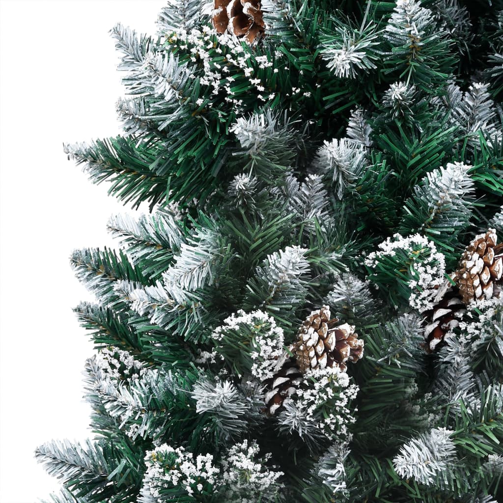 VIDAXL KUNSTKERSTBOOM mit Lichtheiligbällen Kiefernkegel 180 cm