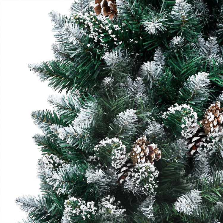 VIDAXL KUNSTKERSTBOOM mit Lichtheiligbällen Kiefernkegel 180 cm