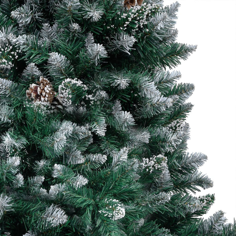 VIDAXL KUNSTKERSTBOOM mit Lichtheiligbällen Kiefernkegel 180 cm