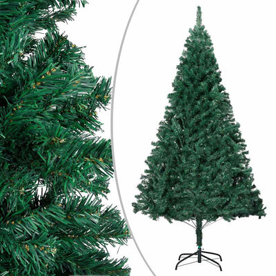 Vidaxl Kunstkerstboom mit Beleuchtung und Weihnachtskugeln 210 cm PVC Green