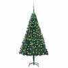Vidaxl Kunstkerstboom mit Beleuchtung und Weihnachtsbällen 240 cm Grün