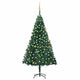 Vidaxl Kunstkerstboom mit Beleuchtung und Weihnachtsbällen 240 cm Grün