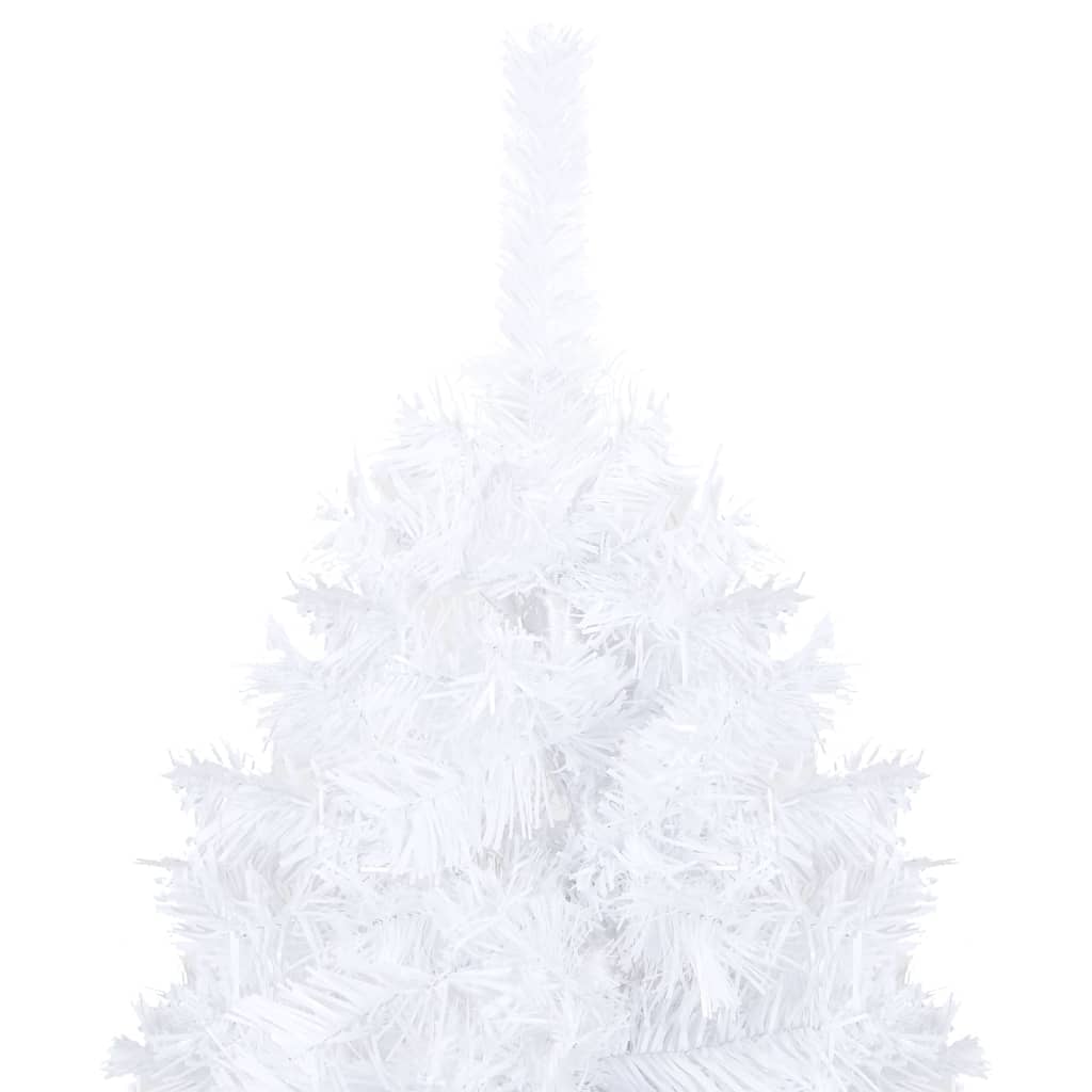 Vidaxl Kunstkerstboom mit Beleuchtung und Weihnachtskugeln 120 cm PVC Weiß