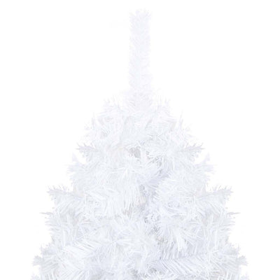 Vidaxl Kunstkerstboom mit Beleuchtung und Weihnachtskugeln 210 cm PVC Weiß