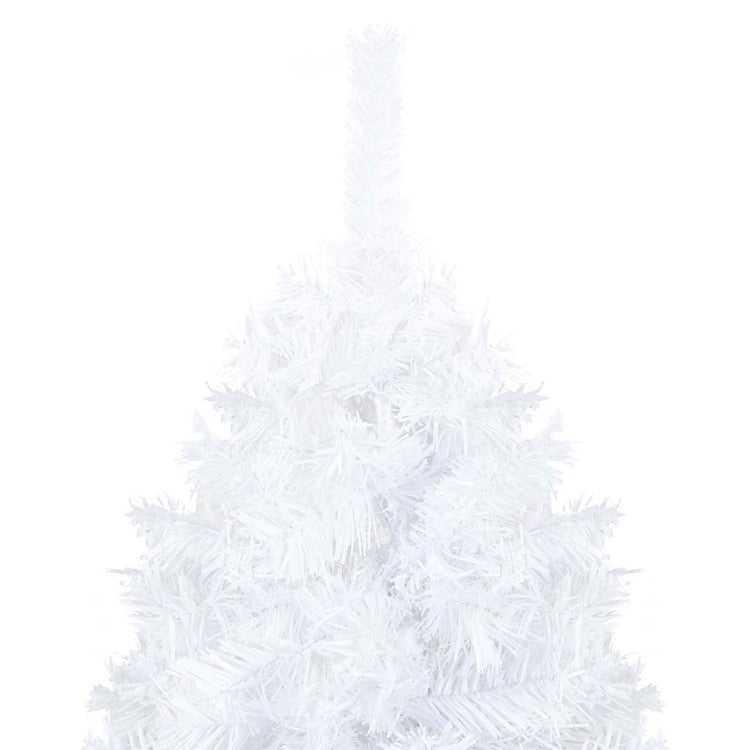 Vidaxl Kunstkerstboom mit Beleuchtung und Weihnachtskugeln 210 cm PVC Weiß