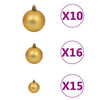 Vidaxl Kunstkerstboom mit Beleuchtung und Weihnachtskugeln 210 cm PVC Weiß