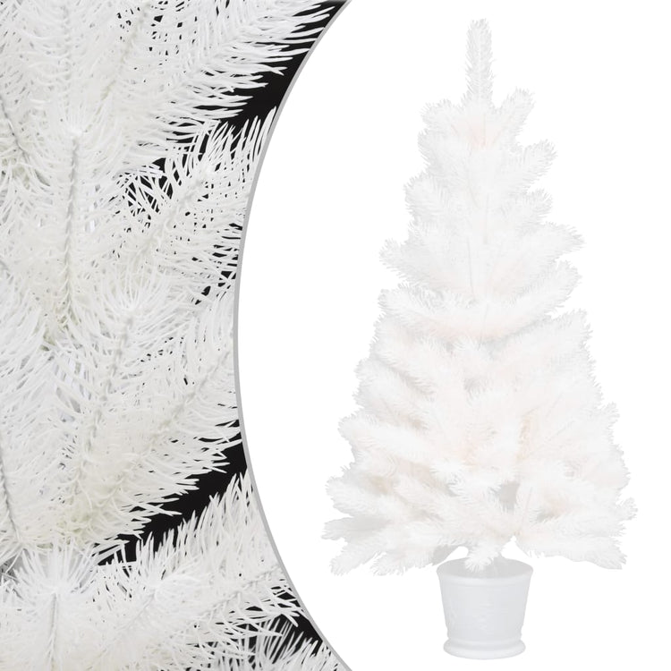 Vidaxl Kunstkerstboom mit Beleuchtung und Weihnachtsbällen 90 cm Weiß