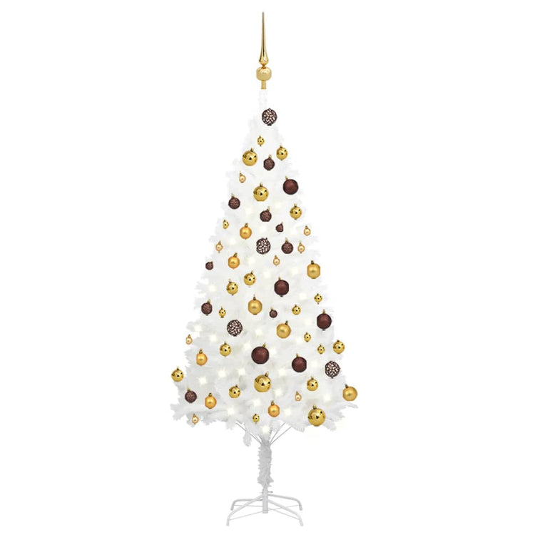 Vidaxl Kunstkerstboom mit Beleuchtung und Weihnachtsbällen 120 cm Weiß