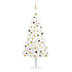 Vidaxl Kunstkerstboom mit Beleuchtung und Weihnachtskugeln 210 cm PVC Weiß