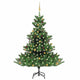 Vidaxl Kunstkerstboom Nordmann mit LEDs und Weihnachtsbällen 210 cm Grün