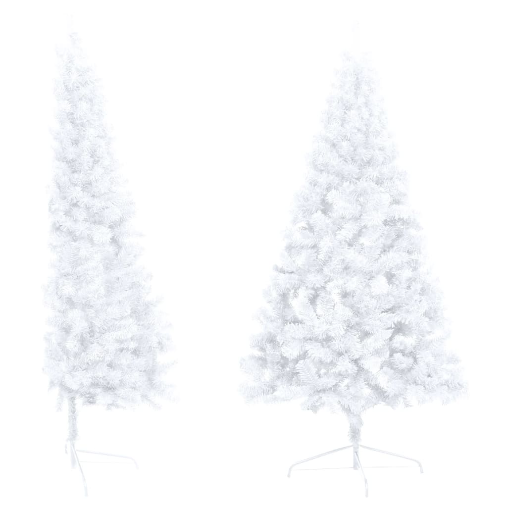 Vidaxl Kunstkerstboom mit Beleuchtung und Weihnachtsbällen halb 150 cm weiß