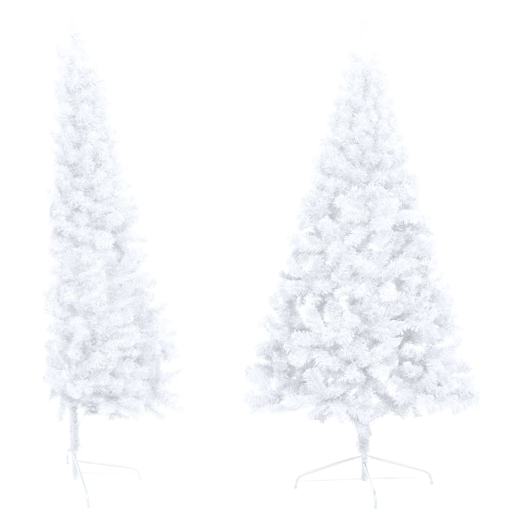 Vidaxl Kunstkerstboom mit Beleuchtung und Weihnachtsbällen halb 180 cm weiß