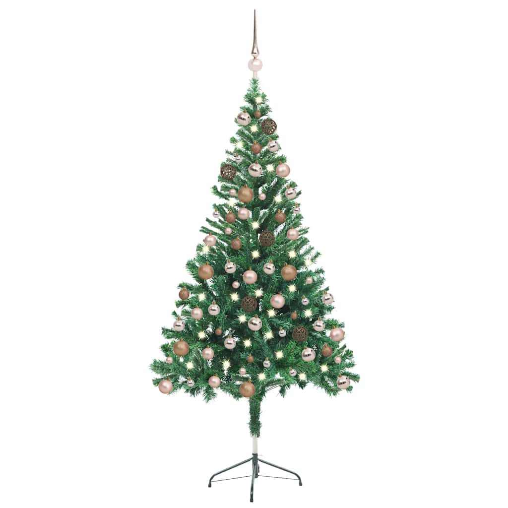 VIDAXL KUNSTKERSTBOOM mit Beleuchtung und Weihnachtskugeln 380 Zweige 150 cm