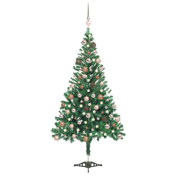 VIDAXL KUNSTKERSTBOOM mit Beleuchtung und Weihnachtsbällen 546 Zweige 180 cm