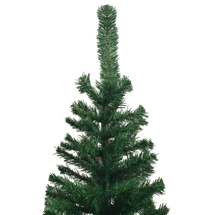Vidaxl Kunstkerstboom mit Beleuchtung und Weihnachtsbällen L 240 cm Grün