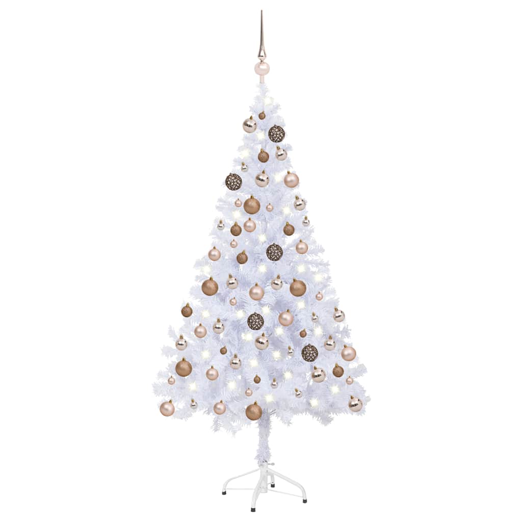 VIDAXL KUNSTKERSTBOOM mit Beleuchtung und Weihnachtskugeln 380 Zweige 150 cm