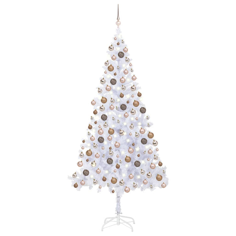 VIDAXL KUNSTKERSTBOOM mit Beleuchtung und Weihnachtskugeln 910 Zweige 210 cm