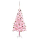 Vidaxl Kunstkerstboom mit Beleuchtung und Weihnachtskugeln 120 cm PVC Pink