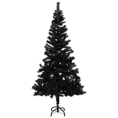 Vidaxl Kunstkerstboom mit Beleuchtung und Weihnachtskugeln 150 cm PVC Schwarz