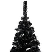 Vidaxl Kunstkerstboom mit Beleuchtung und Weihnachtskugeln 240 cm PVC Schwarz - afbeelding 3