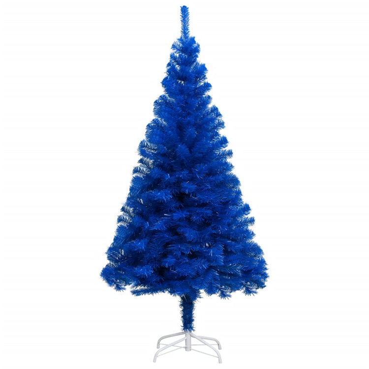 Vidaxl Kunstkerstboom mit Beleuchtung und Weihnachtsbällen 120 cm PVC Blau