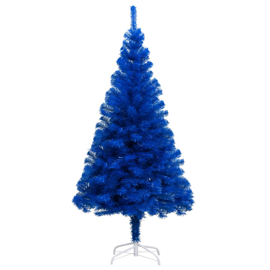 Vidaxl Kunstkerstboom mit Beleuchtung und Weihnachtskugeln 150 cm PVC Blau