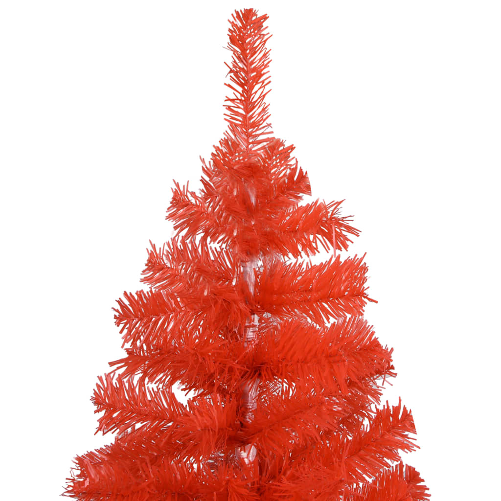 Vidaxl Kunstkerstboom mit Beleuchtung und Weihnachtskugeln 150 cm PVC rot