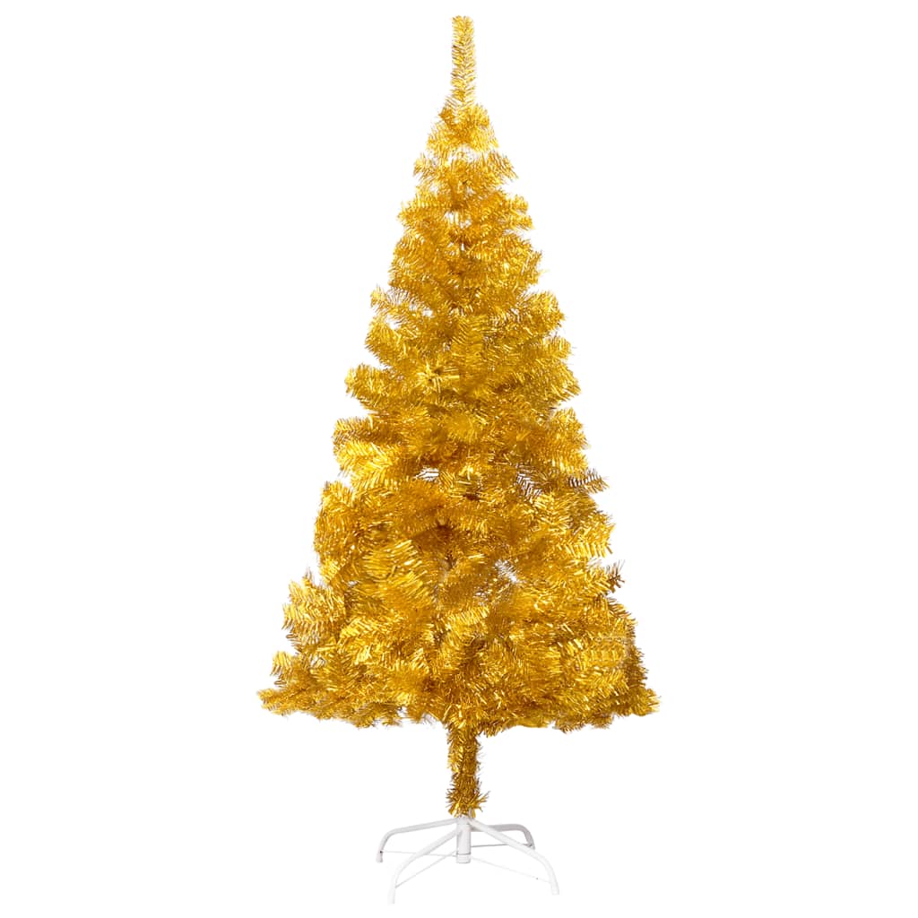 Vidaxl Kunstkerstboom mit Beleuchtung und Weihnachtskugeln 120 cm Haustier Gold