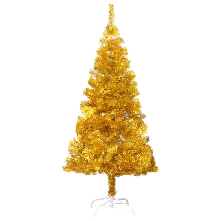 Vidaxl Kunstkerstboom mit Beleuchtung und Weihnachtskugeln 120 cm Haustier Gold