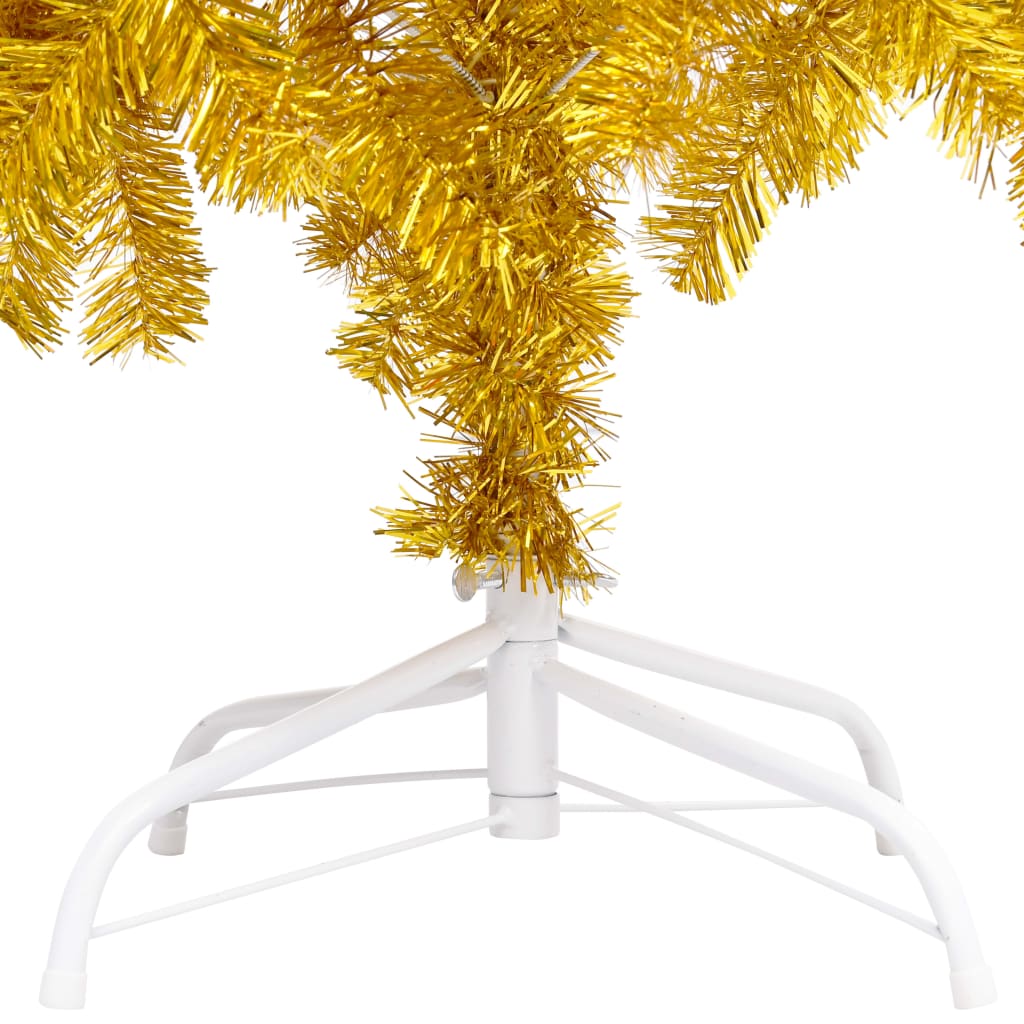Vidaxl Kunstkerstboom mit Beleuchtung und Weihnachtskugeln 150 cm Haustier Gold
