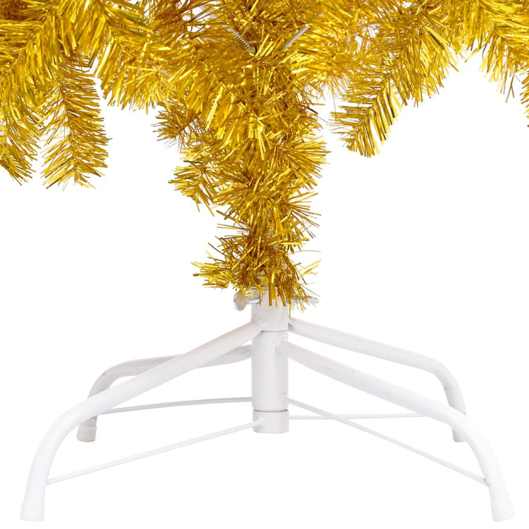 Vidaxl Kunstkerstboom mit Beleuchtung und Weihnachtskugeln 150 cm Haustier Gold