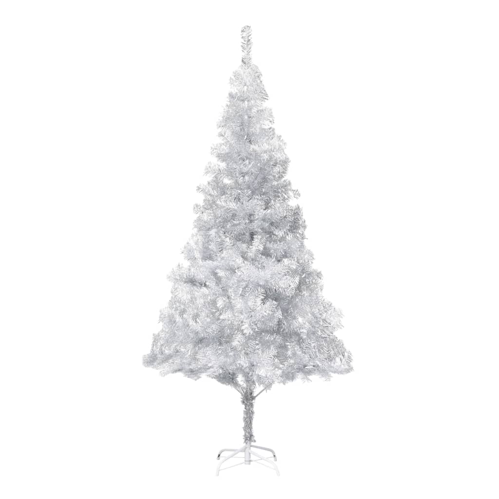 Vidaxl Kunstkerstboom mit Beleuchtung und Weihnachtskugeln 180 cm Haustier Silber