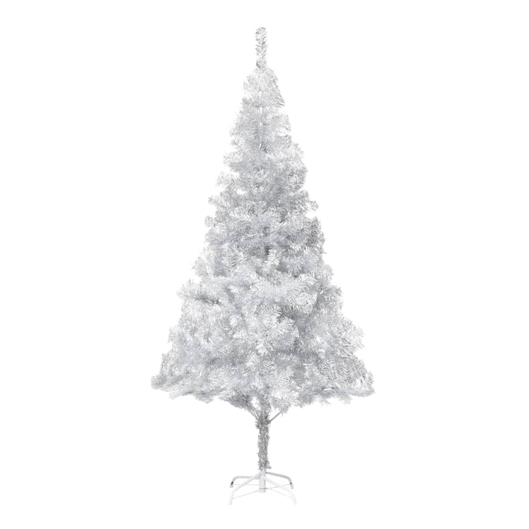 Vidaxl Kunstkerstboom mit Beleuchtung und Weihnachtskugeln 210 cm Haustier Silber