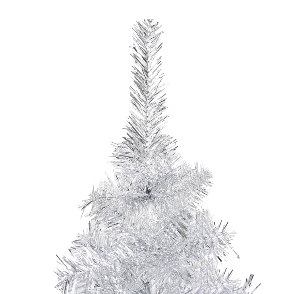 Vidaxl Kunstkerstboom mit Beleuchtung und Weihnachtskugeln 210 cm Haustier Silber